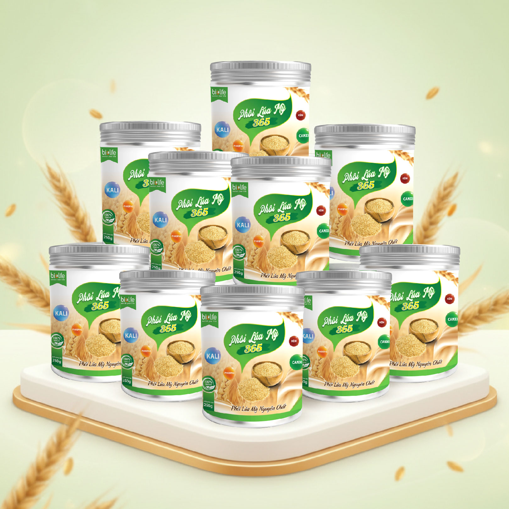 4 Hộp Phôi Lúa Mỳ-250gam