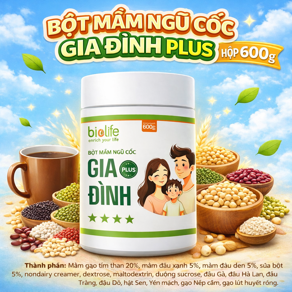 BỘT MẦM NGŨ CỐC GIA ĐÌNH PLUS